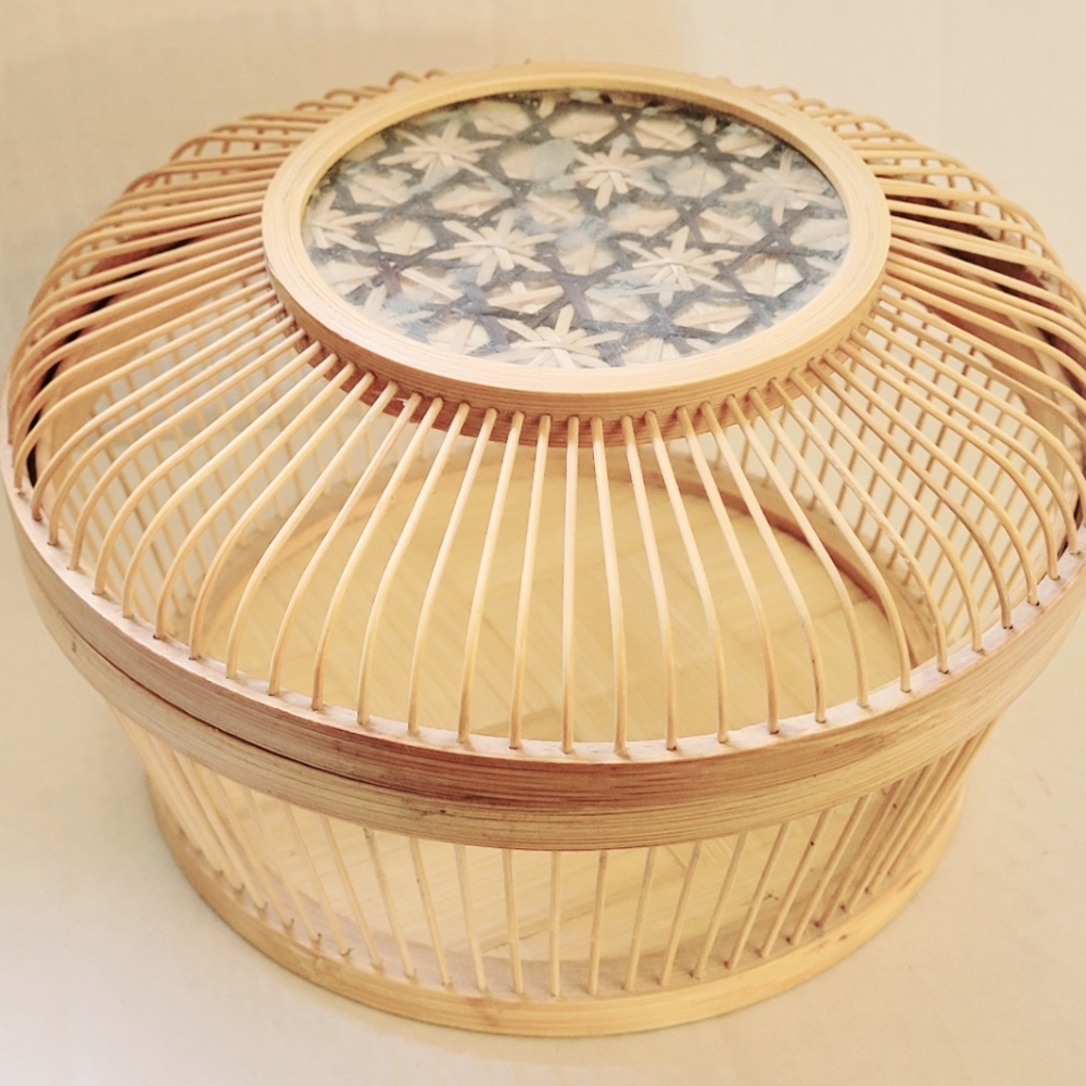 Vintage rattan basket
